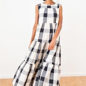 Tribe Alive Tiered Maxi Dress in Buffalo Plaid